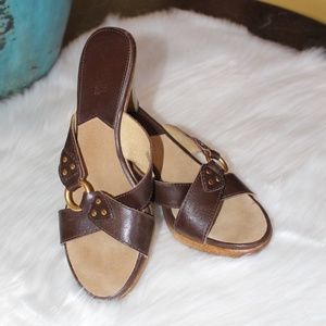 Michael Kors, wooden high heal shoe